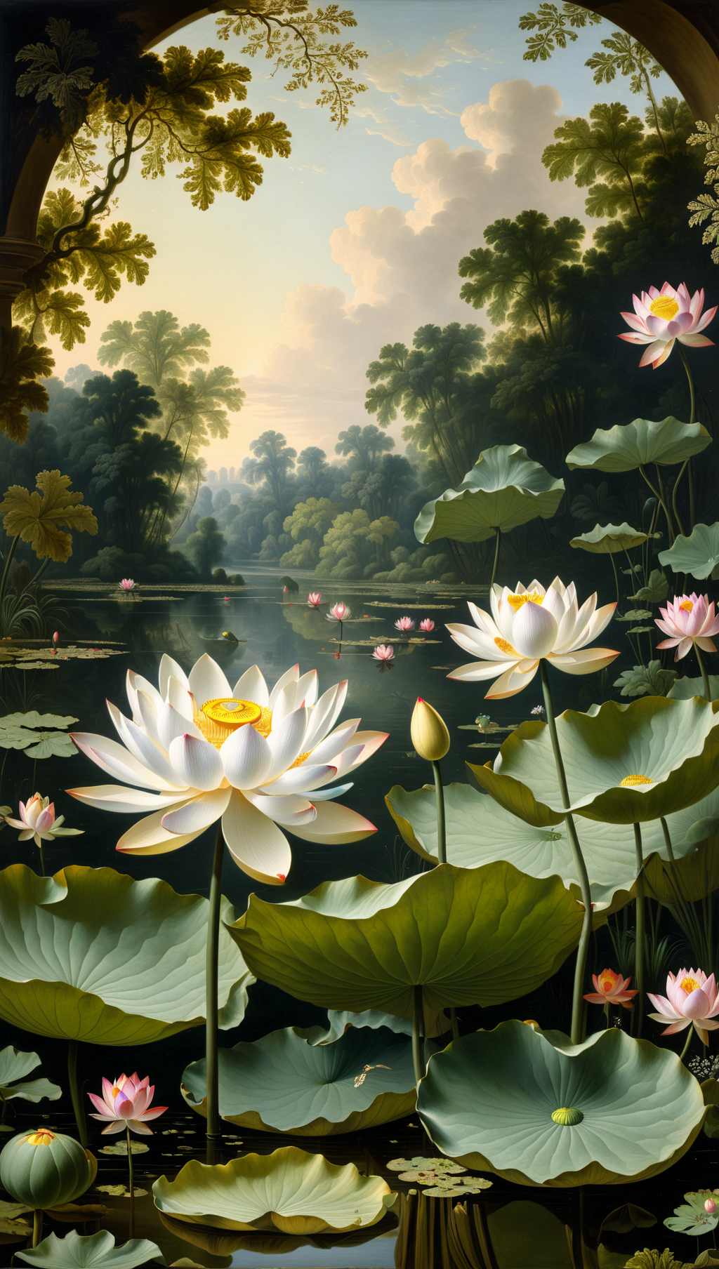 02986-429837907-the lotus pond by edward nash, in the style of rococo still-lifes, ernst haeckel, jacob van ruisdael, ary scheffer, naturalistic.png